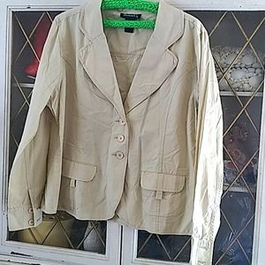 Denim & co cotton jacket L beige